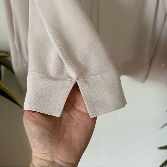 Everlane The Clean Silk Notch Long Sleeve Shirt Size 10 - Picture 5 of 7